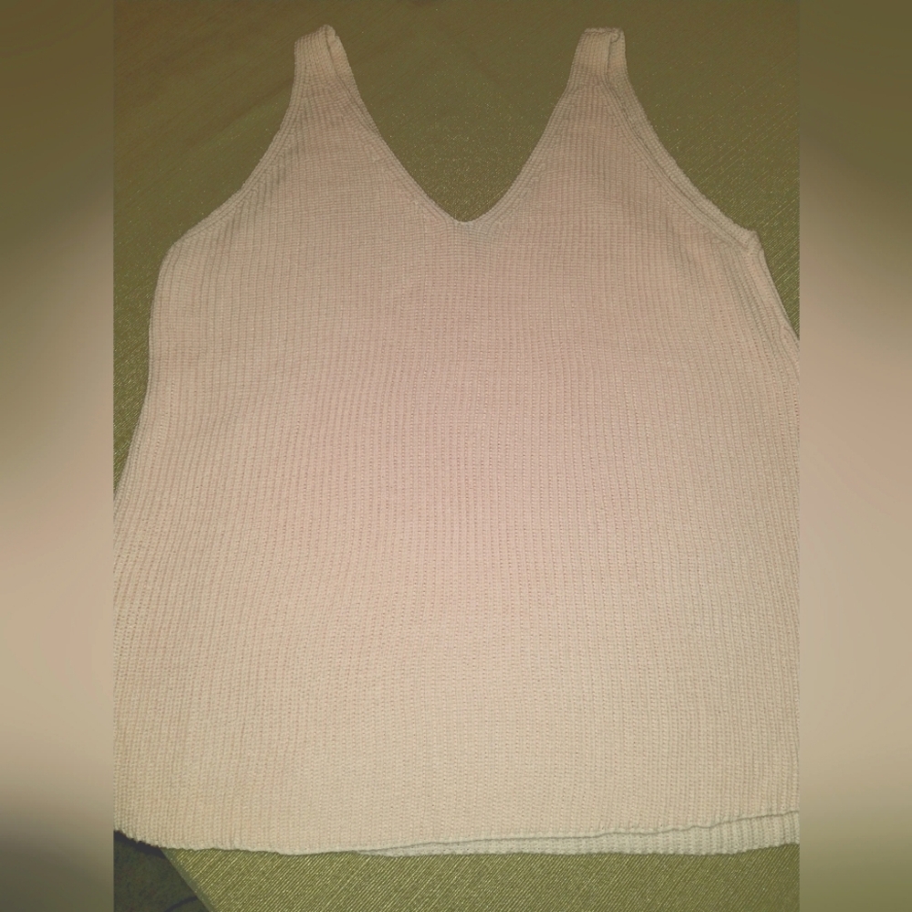 Mia&Tess v-neck cotton sweater pink L NWOT